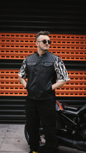 BLIXT ALSO Deri Yelek (BLACK)